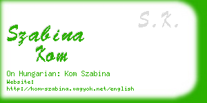 szabina kom business card